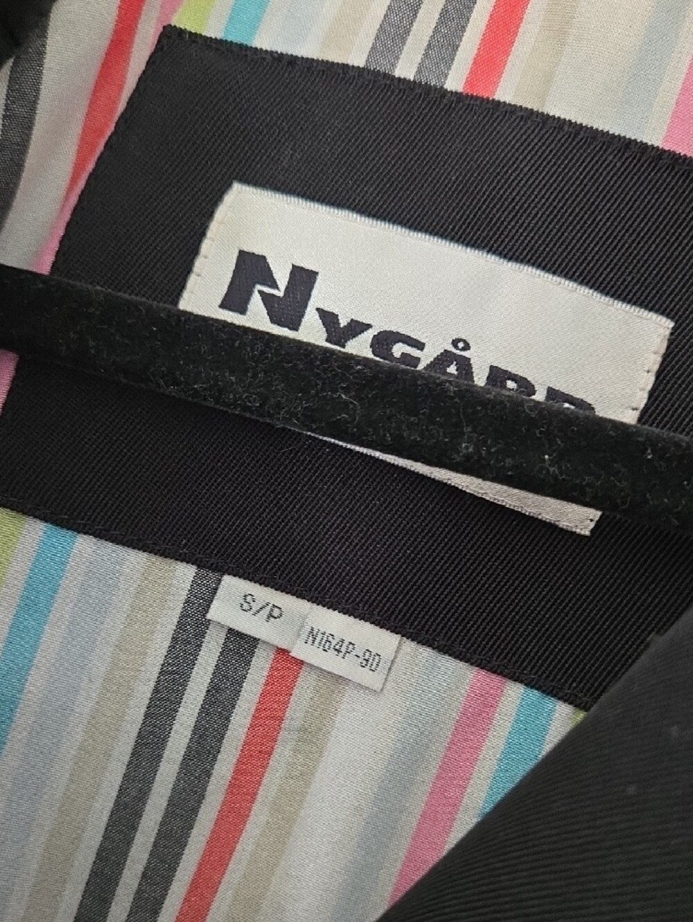 NYC Striped Lining Jacket with Black Trim - Picture 3 of 6